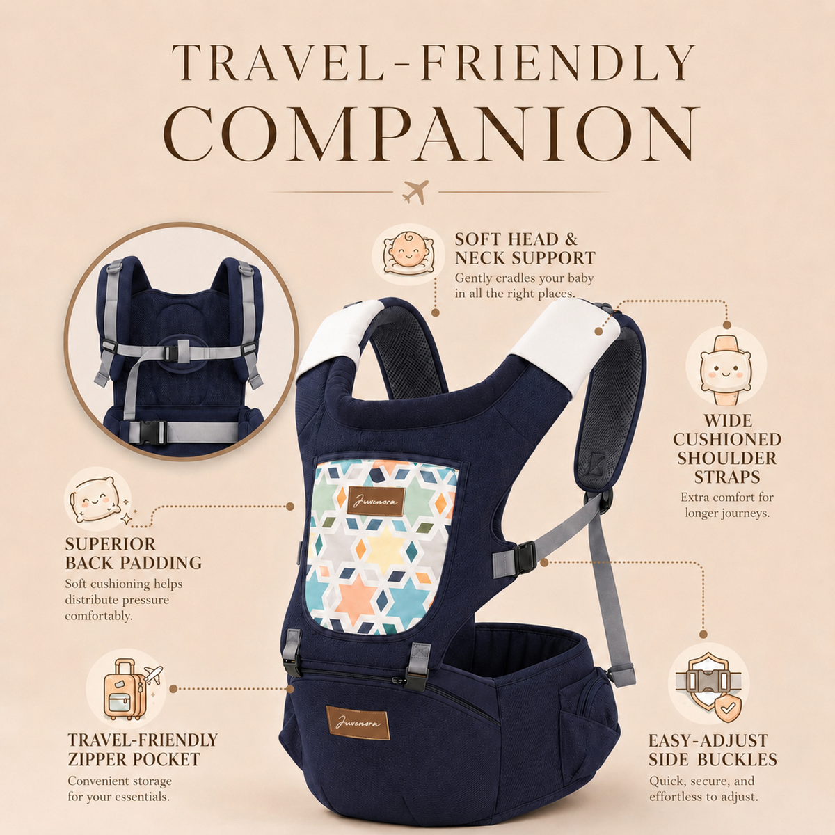 Premium Ergonomic Hip Seat Baby Carrier